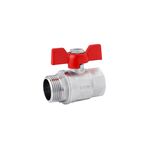 Кран шаровой Karro Standart+ 1 ВН PN40, никелированный, бабочка, фото  | SNABZHENIE.com.ua