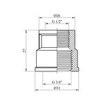 Переходная муфта STA Premium 3/4х1/2 ВВ никелированная, фото , изображение 2 | SNABZHENIE.com.ua