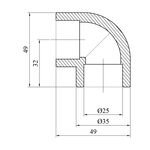 Колено 90° PPR GrandiTherm 25 мм, фото , зображення 2 | SNABZHENIE.com.ua