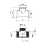 Тройник Karro 1/2 ВВВ нікельований KR-3213, фото , зображення 2 | SNABZHENIE.com.ua