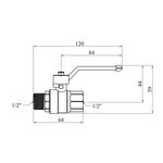 Кран шаровий STA LB 1/2 ВН PN40 зелена ручка, нікельований, фото , зображення 2 | SNABZHENIE.com.ua