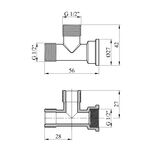 Тройник Karro 1/2 ННВ никелированный KR-3213, фото , изображение 2 | SNABZHENIE.com.ua