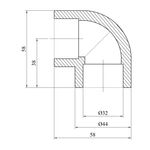 Колено 90° PPR GrandiTherm 32 мм, фото , изображение 2 | SNABZHENIE.com.ua