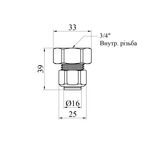 Муфта Karro 16x3/4 РВ никелированная KR-0521, фото , изображение 2 | SNABZHENIE.com.ua