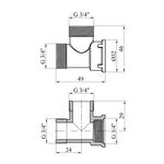 Тройник STA 3/4 ННВ латунний, фото , зображення 2 | SNABZHENIE.com.ua