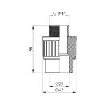 Муфта PPR GrandiTherm 25х3/4 РН, фото , зображення 2 | SNABZHENIE.com.ua