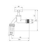 Кран для поливу Karro 1/2 PN40 нікельований KR-02117, фото , зображення 2 | SNABZHENIE.com.ua