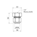 Муфта металлопластиковая Karro 20х3/4 РВ никелированная, фото , изображение 2 | SNABZHENIE.com.ua