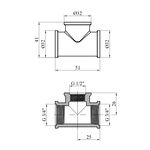 Переходной тройник Karro 3/4х1/2х3/4 ВВВ никелированный KR-3213, фото , изображение 2 | SNABZHENIE.com.ua