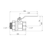 Кран-американка STA 1 1/2 ВН PN25 никелированный с ручкой, фото , изображение 2 | SNABZHENIE.com.ua