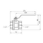 Кран шаровий STA 1 1/2 ВВ PN30 ручка, никельований, фото , зображення 2 | SNABZHENIE.com.ua