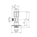 Кран приборный для подключения Karro 1/2" х 3/8" KR-3019, фото , изображение 2 | SNABZHENIE.com.ua