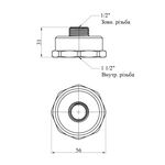 Переход STA 1 1/2''х1/2'' ВН латунний, фото , зображення 2 | SNABZHENIE.com.ua