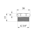 Заглушка STA 3/4 РН латунна, фото , зображення 2 | SNABZHENIE.com.ua