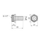Штуцер Karro 1/2 РH, D=12 мм нікельований KR-821, фото , зображення 2 | SNABZHENIE.com.ua
