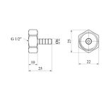 Штуцер Karro 1/2 РВ, D=6 мм никелированный KR-820, фото , изображение 2 | SNABZHENIE.com.ua