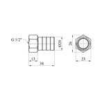 Штуцер Karro никелированный 1/2 РВ, D=20 мм KR-820, фото , изображение 2 | SNABZHENIE.com.ua