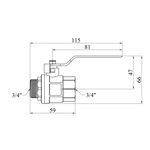 Кран шаровой Karro Standart 3/4 ВН PN30 никелированный с ручкой, фото , изображение 2 | SNABZHENIE.com.ua