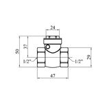 Лепестковий клапан Karro 1/2 ВВ латунний KR-107, фото , зображення 2 | SNABZHENIE.com.ua