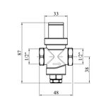 Редуктор тиску Karro 1/2 нікельований KR-80837, фото , зображення 2 | SNABZHENIE.com.ua