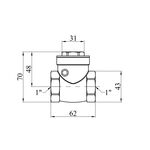 Лепестковий клапан Karro 1 ВВ латунний KR-107, фото , зображення 2 | SNABZHENIE.com.ua