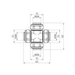 Крестовина металлопластикова STA (DN) 20х20х20х20 мм нікельована, фото , зображення 2 | SNABZHENIE.com.ua
