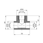 Тройник PPR GrandiTherm 20x1/2 РВ, фото , изображение 2 | SNABZHENIE.com.ua