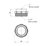 Футорка STA 3/4х1 1/4 ВН латунна, фото , зображення 2 | SNABZHENIE.com.ua