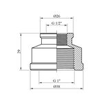 Муфта перехідна Karro 1 х 1/2 ВВ нікельована KR-3122, фото , зображення 2 | SNABZHENIE.com.ua