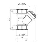 Фільтр грубої очистки Karro 1 1/2 ВВ латунний KR-7006, фото , зображення 2 | SNABZHENIE.com.ua