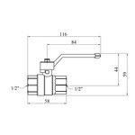 Кран шаровий STA LB 1/2 ВВ PN40 зелена ручка, нікельований, фото , зображення 2 | SNABZHENIE.com.ua