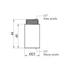 Удлинитель STA 1/2 ВН латунный, L=40 мм, фото , изображение 2 | SNABZHENIE.com.ua