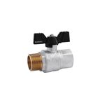 Кран шаровий Karro Premium 1 ВН PN40 бабочка, никельований, фото  | SNABZHENIE.com.ua