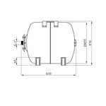 Гидроаккумулятор горизонтальный Forwater 80 л из нержавеющей стали, фото , изображение 2 | SNABZHENIE.com.ua