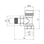 Угловой термостатический кран Karro 3/4 KR-2021, фото , изображение 2 | SNABZHENIE.com.ua