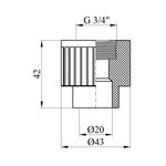 Муфта PPR GrandiTherm 20х3/4 РВ, фото , зображення 2 | SNABZHENIE.com.ua