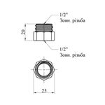 Переходник STA 1/2х1/2'' ВН латунний, фото , зображення 2 | SNABZHENIE.com.ua