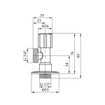 Кран приборний для підключення Karro 1/2х3/4 НН хромований KR-3019, фото , зображення 2 | SNABZHENIE.com.ua