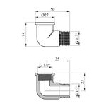Уголок подовжений STA Premium 1/2 ВН нікельований, фото , зображення 2 | SNABZHENIE.com.ua
