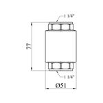 Обратный клапан Karro 1 1/4 ВВ с латунным штоком, фото , изображение 2 | SNABZHENIE.com.ua