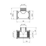 Тройник STA 3/4 ВНВ латунний, фото , зображення 2 | SNABZHENIE.com.ua