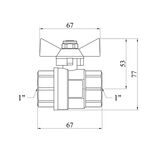 Кран шаровий STA Premium 1 ВВ PN40 бабочка, никельований, фото , зображення 2 | SNABZHENIE.com.ua