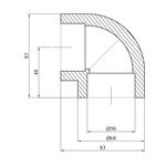 Колено 90° PPR GrandiTherm 50 мм, фото , зображення 2 | SNABZHENIE.com.ua