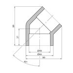 Колено 45° PPR GrandiTherm 50 мм, фото , изображение 2 | SNABZHENIE.com.ua