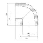 Колено 90° PPR GrandiTherm 63 мм, фото , зображення 2 | SNABZHENIE.com.ua