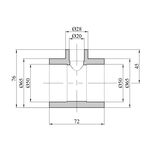 Переходной тройник PPR GrandiTherm 50х20х50 мм, фото , изображение 2 | SNABZHENIE.com.ua