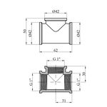 Тройник STA Premium 1 ВВВ никелированный, фото , изображение 2 | SNABZHENIE.com.ua