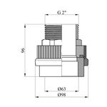 Муфта PPR GrandiTherm 63х2 РН, фото , зображення 2 | SNABZHENIE.com.ua