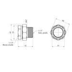 Сгон-американка прямая STA 1 1/2 ВН нікельована, фото , зображення 2 | SNABZHENIE.com.ua