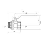 Кран шаровий Karro Standart 1 1/2 ВН PN30 ручка, нікельований, фото , зображення 2 | SNABZHENIE.com.ua